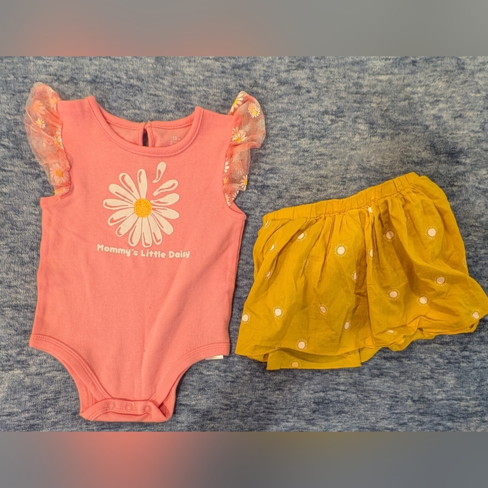 18M Pink and Yellow Daisy Kids Outfit